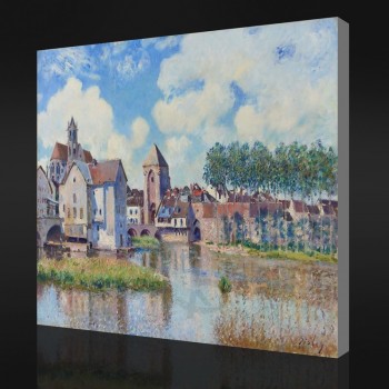 NO.F044 Alfred Sisley - Moret-sur-Loing, 1891 Oil Painting Background Wall Decorative Painting