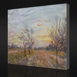 NO.F033 Alfred Sisley - An Orchard in the Outskirts of Moret-sur-Loing, 1890 Oil Painting Background Wall Decorative Painting