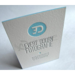 Papel grueso de algodón tarjetas de nombre papel de algodón impresión tipográfica tarjetas de presentación