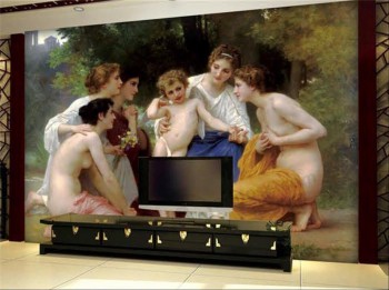 C033 Cupid Oil Painting TV Background Decorative Mural for Home Decoration
