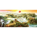 B289 the Great Wall Landscape Ink Painting Background Wall Decoration Murals