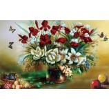 C031 European Style Flower Vase Pottery Oil Painting TV Background Decorative Mural