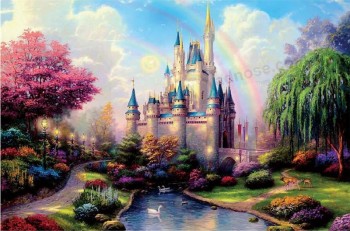 C044 disney pittura a olio di paesaggio sfondo muro murale decorativo