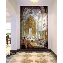 C046 palacio ceremonia clásica pintura al óleo arte pared fondo decoración murales