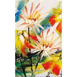 C109 Hand Painted Abstract Lotus Oil Painting Art Wall Background Decorative Mural