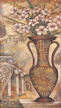 C110 vase à fleur art peinture à l'huile mur fond décoratif mural