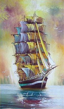 C111 лодка масляной живописи настенный рисунок фона декоративной росписи