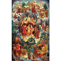 C117俄罗斯神话欧洲风格油画天花板装饰壁画