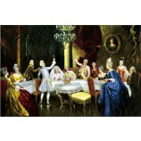 C122 klassieke hofbijeenkomst partij olieverfschilderij home decoratieve schilderkunst