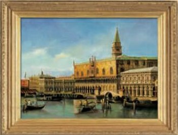 W586 120x90cm Water City Scenery Oil Painting Living Room Bedroom and Office Decorative Painting