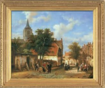 X588 120x100cm peinture de peinture à l'huile de paysage de ville européenne salon et bureau peinture décorative