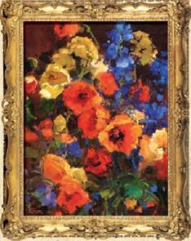 S551 61x82cm belle peinture à l'huile de toile de fleur pour la décoration à la maison