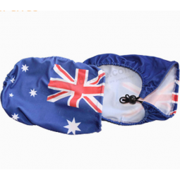 Polyester elastic car rear view cover,printed country car mirror flag