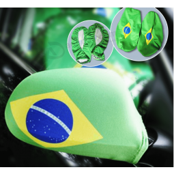 Poliéster de alta qualidade brasil bandeira do carro espelho cobrir