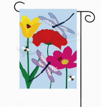 Fábrica de impressão sublimada personalizado sinalizadores de jardim de flores