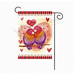 Drapeau de jardin décoratif à la maison de polyester volant valentines