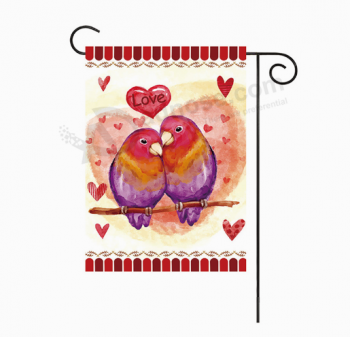 Drapeau de jardin décoratif à la maison de polyester volant valentines