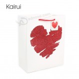 Sac en papier cadeau de Saint-Valentin en gros carton blanc design conception