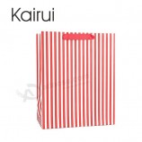 Kairui 2019 Stripe Fashion handle design Custom Recycled High quality Cheap gift shopping paper bag