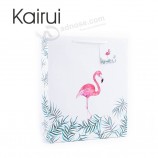 Wholesale lovely cartoon animal craft flamingo shopping gift paper bag with your logo