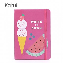 Wholesale linen writing hardcover printing fruit notebook with high quality