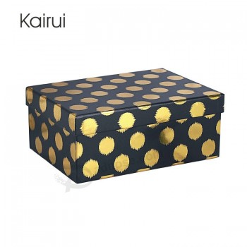 Top quality rectangle packaging gold stamping paper flower box with your logo