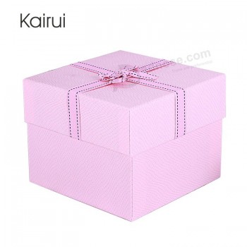 Loge printed three pieces chocolate gift box with bowknot for jewelry and gift wholesale gift packaging box