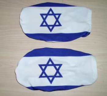 Gebreide polyester israel auto wing spiegel cover vlag