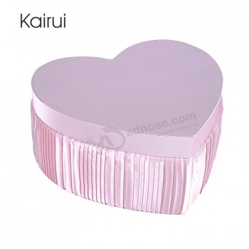 Heart shaped gift box for wedding and party fancy romantic flower box satin packaging box with your logo
