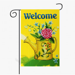 Welcome Seasonal Flowers Garden Flag With Stand