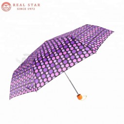 Happy Swan chinese imports wholesale promotional three folding umbrella 8 rib bohemian umbrella with your logo