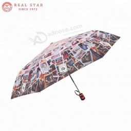 RST quality chinese products wholesale colorful china yiwu factory auto open close 3 folding umbrella with your logo