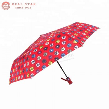 RST good quality waterproof automatic umbrella three folding luxury umbrella with your logo