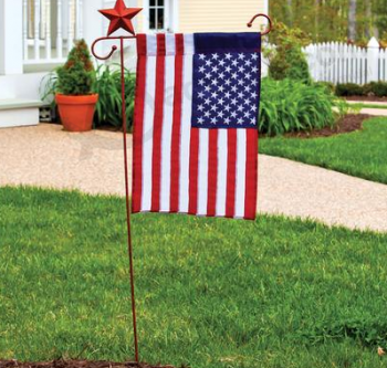 Banderas de jardín de américa decorativas impermeables con soporte de metal en el gareden