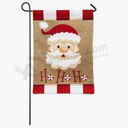 Hot Selling Custom Design Christmas Burlap Garden Flag