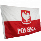 Factory custom publicity flag Polska publicity flag with high quality and any size