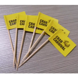 Disposable cooperplate paper wooden toothpicks flag picks