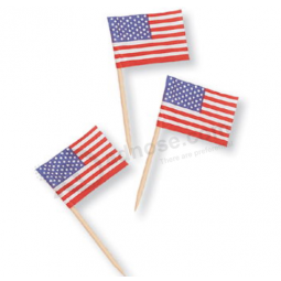 Preço barato mini bandeira de palito de papel americano