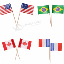 Wooden country holidays cheese flag stick toothpicks