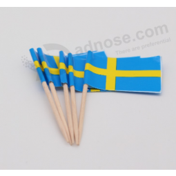 Decoración de papel para estampar palillos de bandera de madera