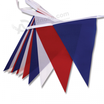 Bandera triangular de poliéster estampado decorativo de colores
