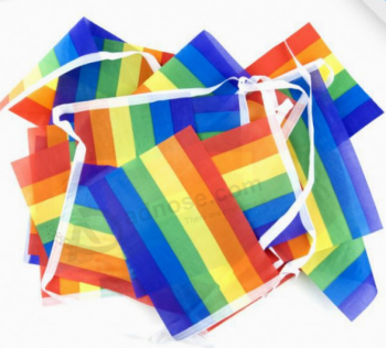 Rainbow string flag mini banner Gay pride bunting flag