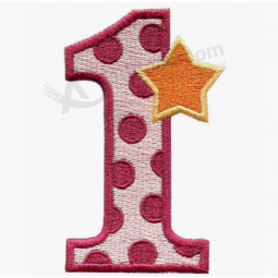 Goedkope nummers letters patch aangepaste chenille-patches