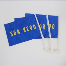 Fresh/New Material made EN standard car flags with strong pole can be customized sport team car window flags