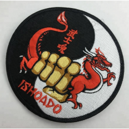 Round embroidered iron on patches for clothing