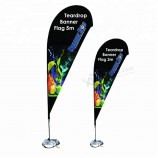 Outdoor Advertising Double Sides Optional Teardrop Shape Beach Flag with high quality and any size