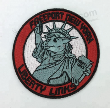 Round embroidery badge custom clothing embroidery patch