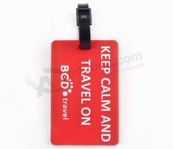 Simple design logo printed silicone bag tag custom