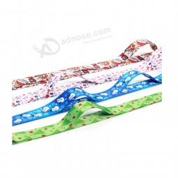 Lovely Christmas Cartoon Sublimation Lanyard With Plastic Safety Buckles and your logo