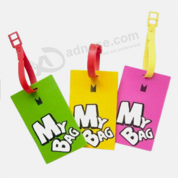 Custom shaped rubber soft luggage tag printing with message